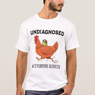 Kip die op kikker rijdt, niet gediagnosticeerd maa t-shirt