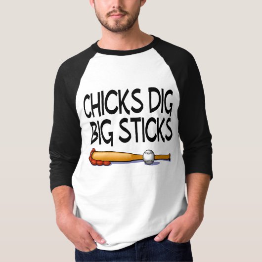 Kip dig Big Sticks (honkbal) T-shirt (Voorkant)