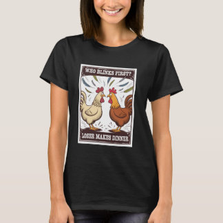 Kip Duel Cartoon Wie Knippert Verliezer Maakt Avon T-shirt