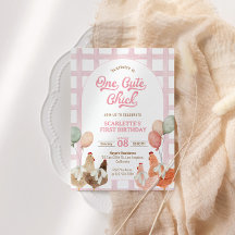 Kip eerste verjaardag uitnodiging