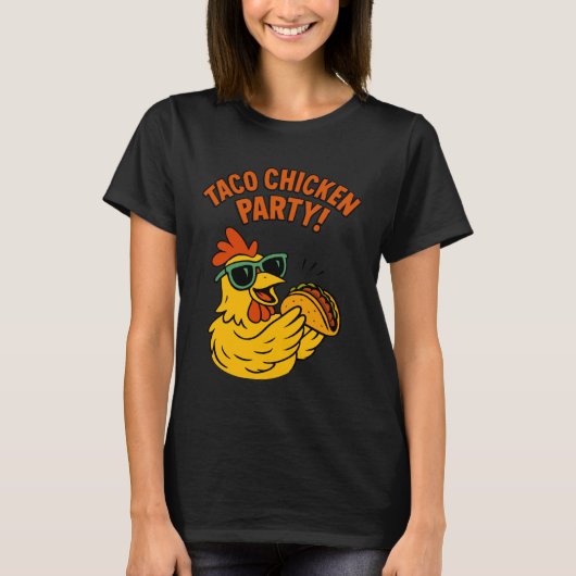 Kip Eet Taco Grappige Boerderij Dier Quotes Mexica T-shirt (Voorkant)