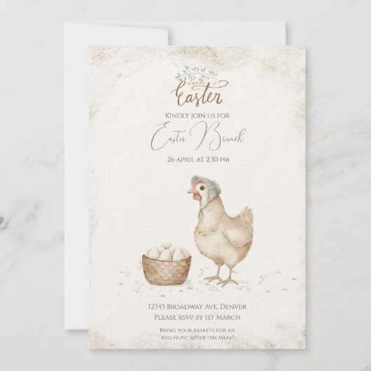 kip en eieren Country Boerderij Pasen Kaart (Voorkant)