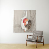 Kip en haan van Ohara Koson Wandkleed (In situ)