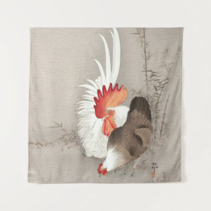 Kip en haan van Ohara Koson Wandkleed