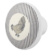 kip en tikkende gestreepte keramische knop (Rechts)