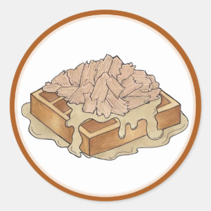 Kip en wafels Pennsylvania Hollands Amish eten Ronde Sticker