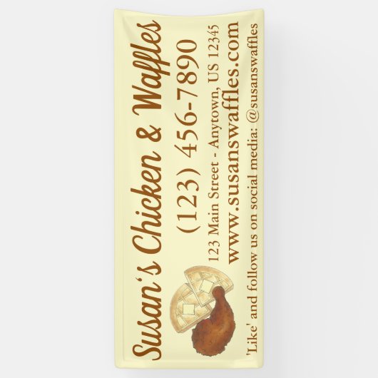 Kip- en waffles-maaltijdcatering spandoek (Verticaal)