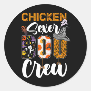 Kip-er Boo Crew Geest Grappige Halloween Matching Ronde Sticker