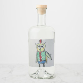 Kip Eten en Drinken Label Set Likeurfles Etiket