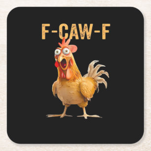 Kip F-Caw-F Grappig Trendy Vierkante Kartonnen Onderzetter