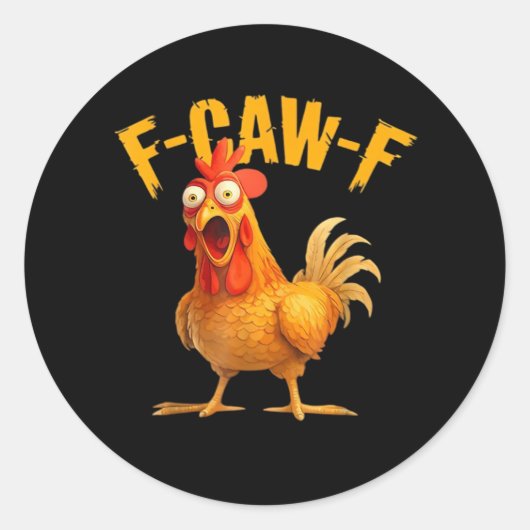 Kip F-Caw-F Klassiek Koel Uniek Ronde Sticker (Voorkant)