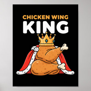 Kip gekroond tot kippenvleugelkoning poster