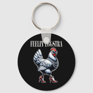 Kip Grappig Gevoel Eggstra Grafisch Vrouwen Kip Sleutelhanger