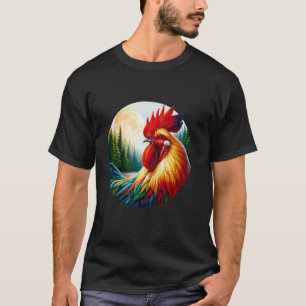 Kip Haan Dubbele Belichting Surrealistisch Bos Nat T-shirt