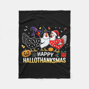 Kip Halloween Thanksgiving Grappig Gelukkig Hallot Fleece Deken