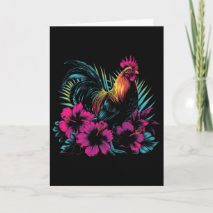 Kip Hawaïaanse Bloemen Haan Kauai Hawaï Vint Kaart