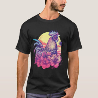 Kip Hawaïaanse Bloemen Haan Kauai Hawaï Vintage T-shirt