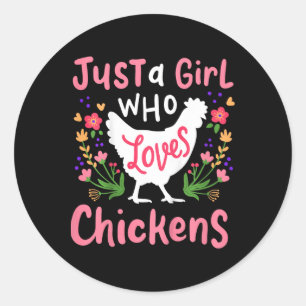 Kip Hen Lief Cadeau Ronde Sticker