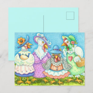 KIP HEN PARTY, LANDelijke VEERIGE VRIENDEN Grappig Briefkaart
