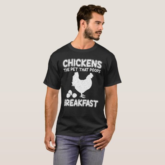 Kip het eten dat poops Breakfast Eggs Farmer T-shirt (Voorkant volledig)