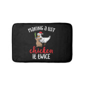 Kip het tweemaal grappig Kip-kerstontwerp Badmat (Voorkant)