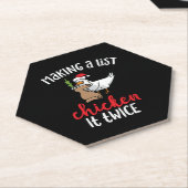 Kip het tweemaal grappig Kip-kerstontwerp Kartonnen Onderzetters (Schuin)