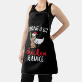 Kip het tweemaal grappig Kip-kerstontwerp Schort (Insitu)