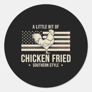 Kip, ik draag een beetje 'Chicken Fried' Sou Ronde Sticker