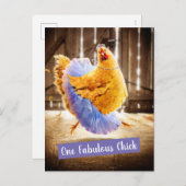 Kip in een Tutu Uitnodiging Briefkaart (Voorkant / Achterkant)