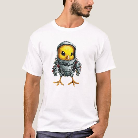 Kip in Mech-pak, futuristisch robotontwerp T-shirt (Voorkant)