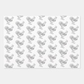 Kip in pen en inkt inpakpapier vel (Voorkant 3)