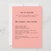 Kip in roze pak kaart (Achterkant)