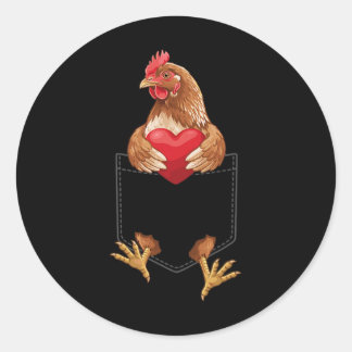 Kip In Zak Hen Boerderij Dierenliefhebber Ontwerp  Ronde Sticker