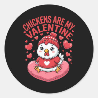 Kip Is Mijn Valentijn Kip Liefhebbers Koppel  Ronde Sticker