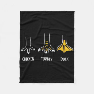 Kip Kalkoen Eend Grappige Vogel Voeten Rots Papier Fleece Deken