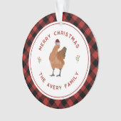 Kip Kerst Buffel Plaid Ornament (voorkant)
