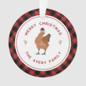 Kip Kerst Buffel Plaid Ornament (voorkant)