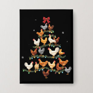 Kip Kerstboom Decoratie Kerst Kippen Liefhebber Button