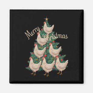 Kip Kerstboom Grappige Kippen Kerstboom Magneet