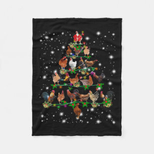 Kip-kerstboom met vlieglicht fleece deken