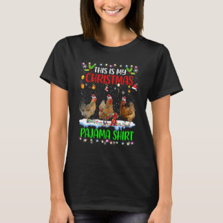 Kip Kerstmis 2022 Dit Is Mijn Kerst Pyjama T-shirt