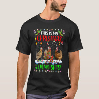 Kip Kerstmis 2022 Dit Is Mijn Kerst Pyjama T-shirt
