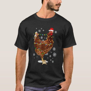 Kip Kerstmis Kerstman Hoed Lichten Prettig Kerstmi T-shirt