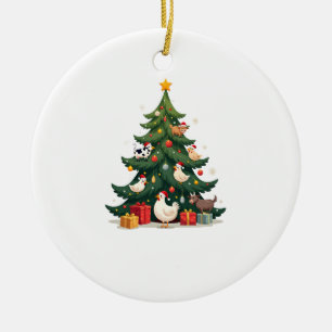 Kip Koe Geit Paard Boerderij Dier Boer Kerstmis Keramisch Ornament