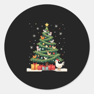 Kip Koe Geit Paard Boerderij Dier Boer Kerstmis Ronde Sticker