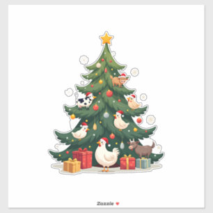 Kip Koe Geit Paard Boerderij Dier Boer Kerstmis Sticker