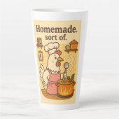 Kip Koken Soep - Grappig Keuken Hen Design Latte Mok (Voorkant)