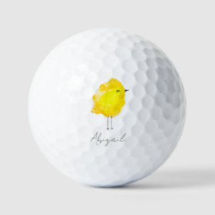 Kip kuiken kuikentje geel cute waterverf golfballen