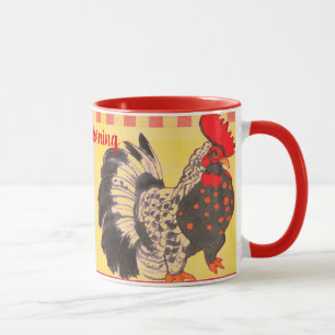 Kip Kunst Goedemorgen Mok Geel Rood Modern