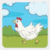 Kip loopt in een veld Stickers (Voorkant)